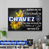 Canvas Prints 12" x 8" Personalized Canvas - Sunflower - Blessed Are The Peacemakers