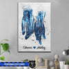 Always By Your Side Police Couple Thin Blue Line Canvas Print
