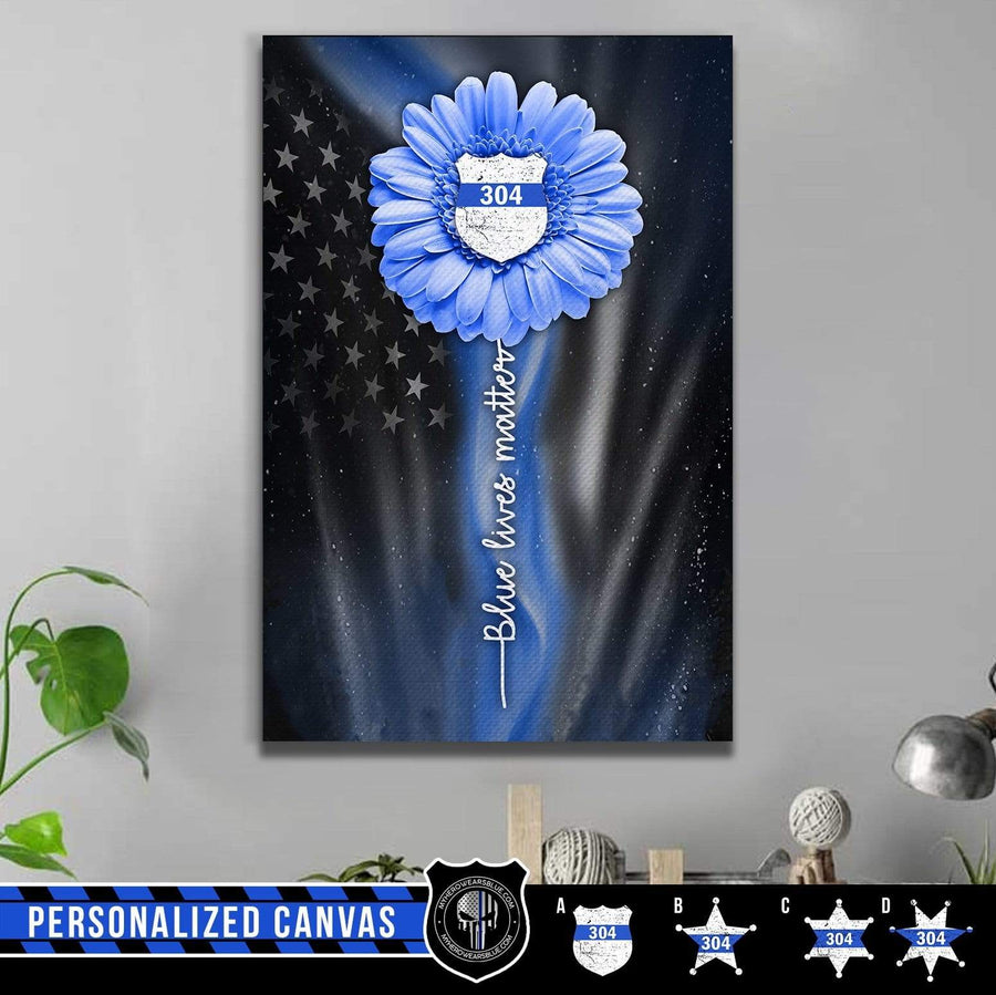 Canvas Prints 16" x 24" - BEST SELLER Personalized Canvas- TBL- Blue Daisy Canvas