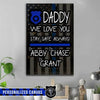Canvas Prints 16" x 24" - BEST SELLER Personalized Canvas - TBL - Daddy We Love You