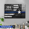 Canvas Prints 24" x 16" - BEST SELLER Personalized Canvas - TBL - Half Thin Blue Line Flag Half State Flag - Texas