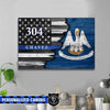 Thin Blue Line - Louisiana State Flag Canvas Print