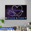 Canvas Prints 24" x 16" - BEST SELLER Personalized Canvas - TBL - Nurse And Police Heart Canvas