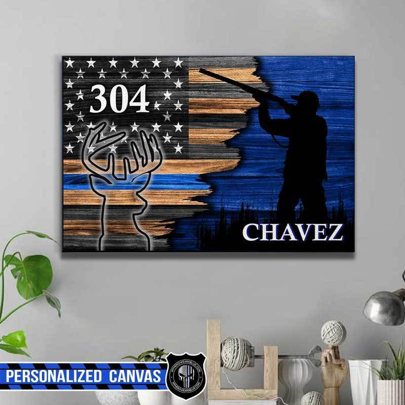 Police Hunting Thin Blue Line Canvas Print