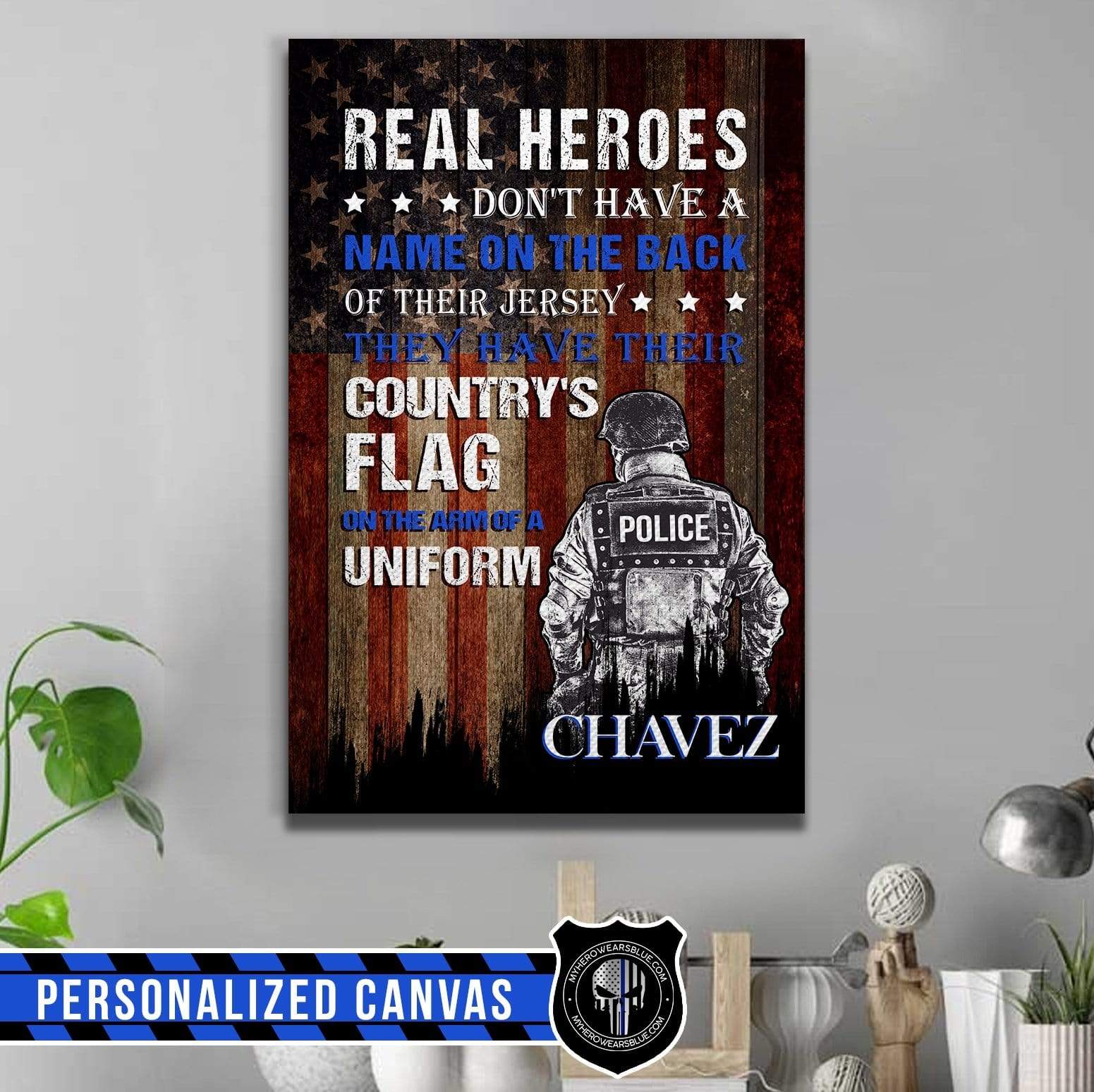 Canvas Prints 16" x 24" - BEST SELLER Personalized Canvas-TBL- Real Hero Canvas