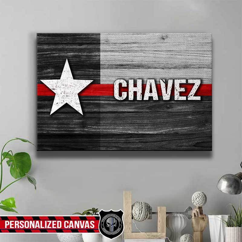 Thin Blue Line - Texas State Flag Canvas Print