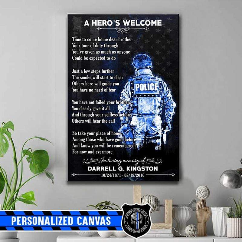 Canvas Prints 16" x 24" - BEST SELLER Personalized Canvas - TBL - Time To Come Home Memorial