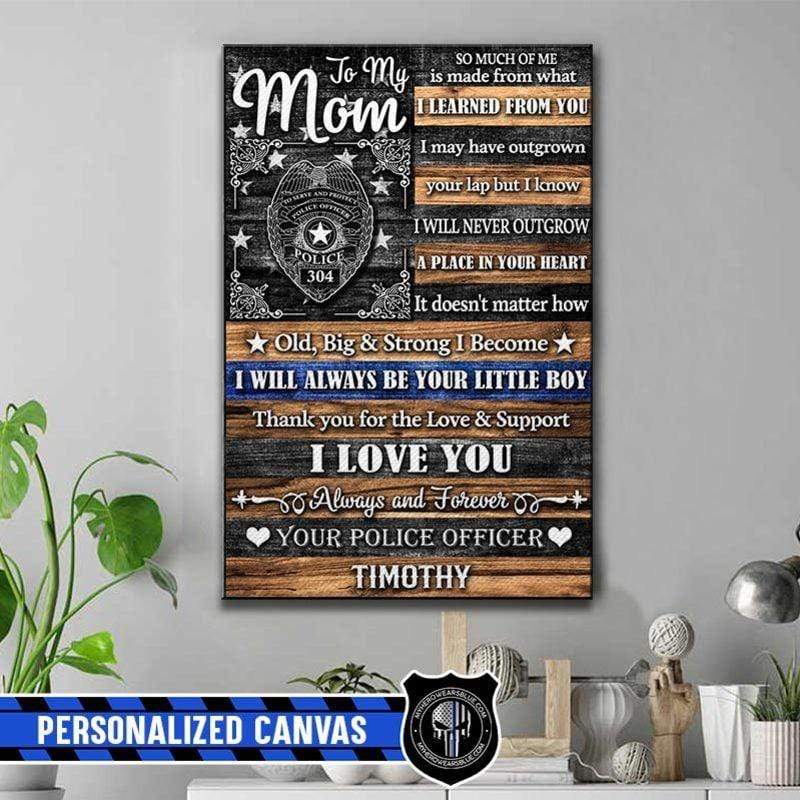 Canvas Prints 16" x 24" - BEST SELLER Personalized Canvas - TBL - To My Mom Vintage Flag
