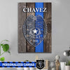Canvas Prints 16" x 24" - BEST SELLER Personalized Canvas - TBL - Wooden Plank - Name And Badge Number