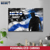 Canvas Prints 12" x 8" Personalized Canvas - Thin Blue Line Flag - Police Officer