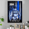 Canvas Prints 16" x 24" - BEST SELLER Personalized Canvas - Thin Blue Line Flag - Sheriff Suit - CTM