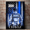 Canvas Prints Personalized Canvas - Thin Blue Line Flag - Sheriff Suit - CTM