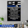 Canvas Prints 16" x 24" - BEST SELLER Personalized Canvas - Thin Blue Line Flag - To My Mom