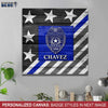 Canvas Prints 12" x 12" Personalized Canvas - Thin Blue Line - Stars and Stripe