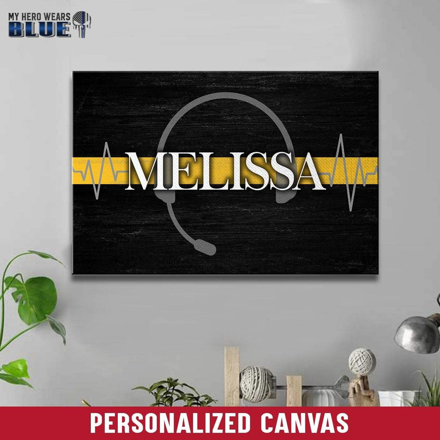 Canvas Prints 12" x 8" Personalized Canvas - Thin Gold Line - Dispatcher - Headset