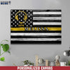 Canvas Prints 12" x 8" Personalized Canvas - Thin Gold Line Flag