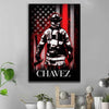 Thin Red Line Firefighter Bunker Gear Thin Red Line Personalized Firefighter Canvas Print
