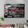 Canvas Prints 24" x 16" - BEST SELLER Personalized Canvas - Thin Red Line - Firefighter In Smoke - Courage And Fear