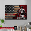 Canvas Prints 24" x 16" - BEST SELLER Personalized Canvas - TRL - Be Strong And Courageous Firefighter