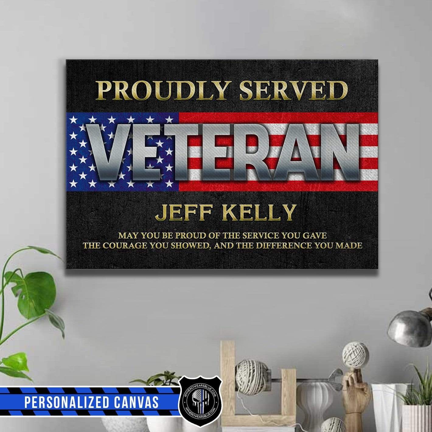 Canvas Prints 24" x 16" - BEST SELLER Personalized Canvas - Veteran - Memorial Day Veteran
