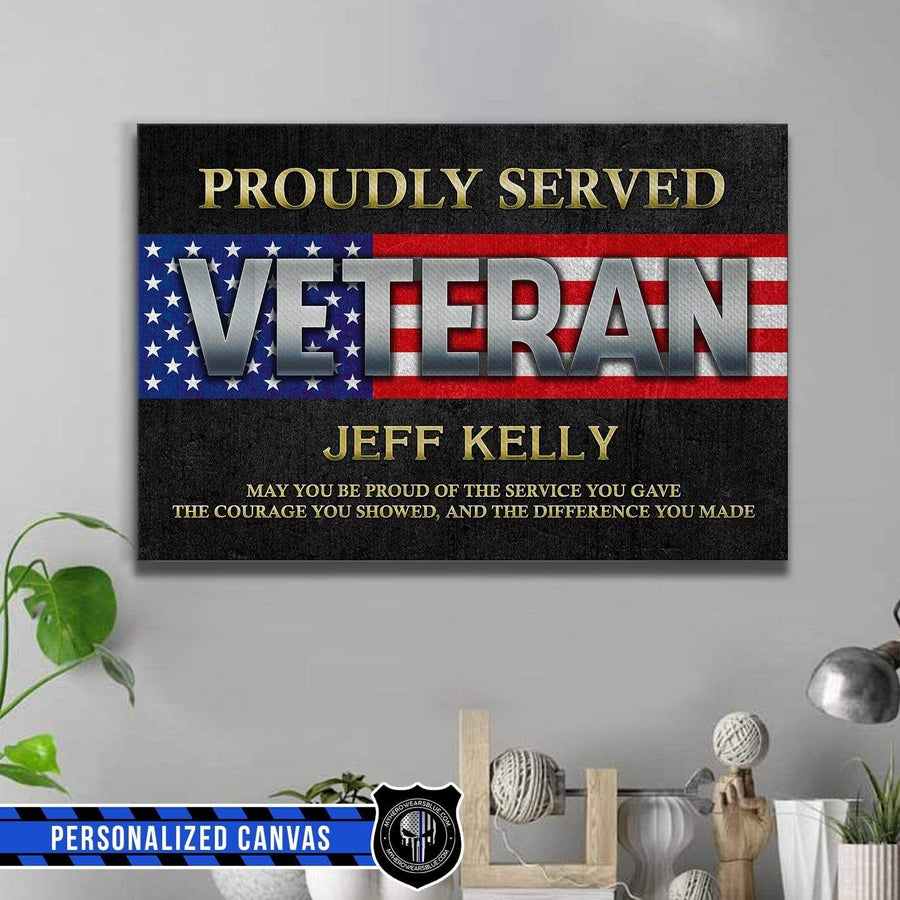 Canvas Prints 24" x 16" - BEST SELLER Personalized Canvas - Veteran - Memorial Day Veteran