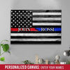 Canvas Prints 12" x 8" Personalized - Half Flag - Thin Blue Line x Thin Red Line Canvas