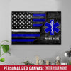Canvas Prints Personalized - Half Thin Blue Line - EMS Logo Canvas