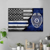Half Thin Blue Line Flag - State Patrol Badge Canvas Print