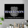 Personalized Police Department Thin Blue Line Canvas Print