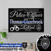 Canvas Prints 12" x 8" Personalized - Police Officer Retirement Canvas