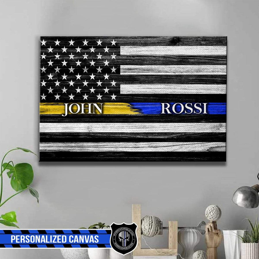 Canvas Prints 12" x 8" Personalized - Thin Blue Line x Dispatcher Canvas