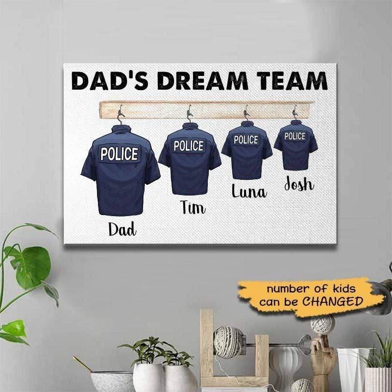 Police Dad Dream Team Thin Blue Line Canvas Print