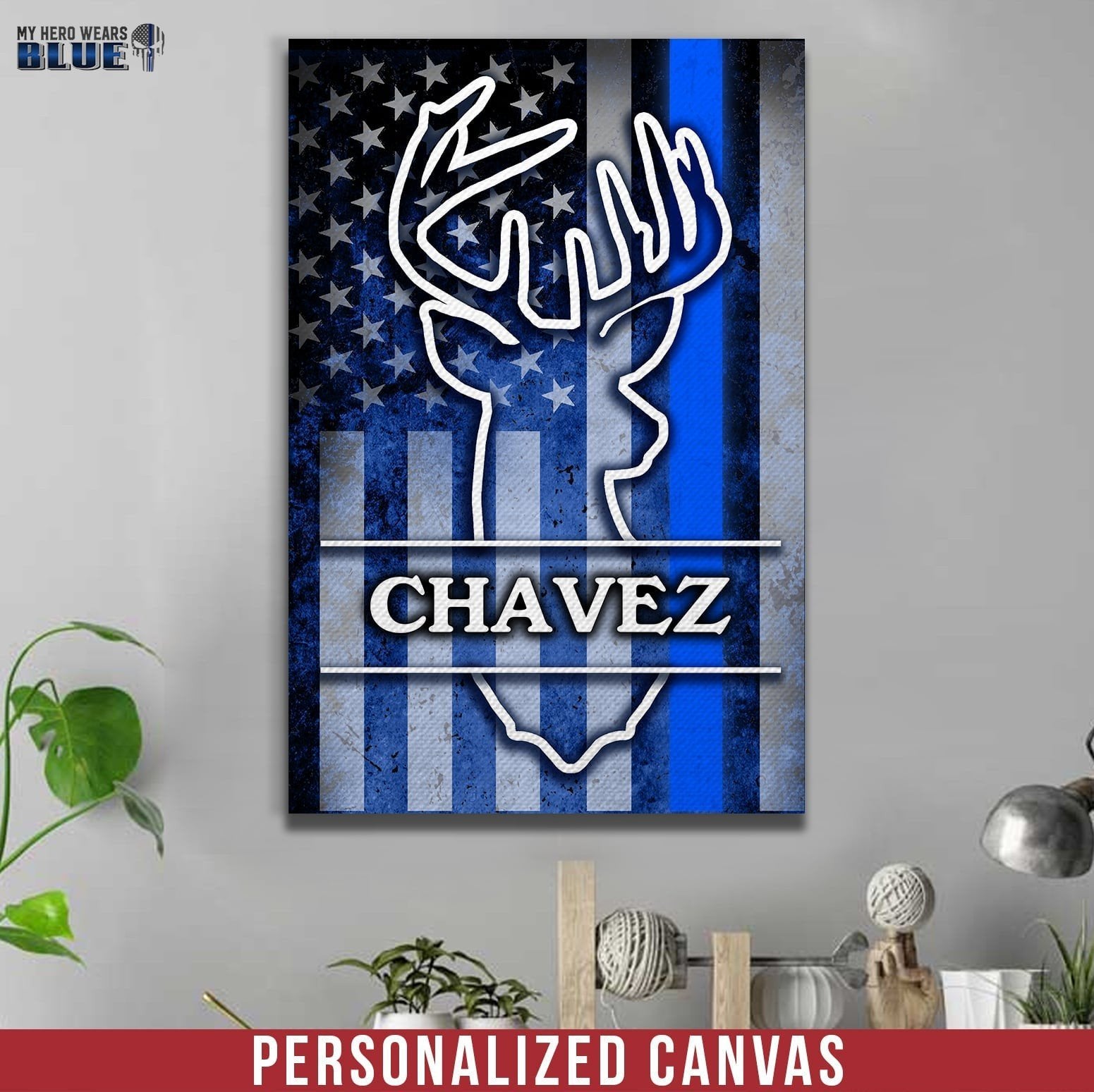 Canvas Prints 8" x 12" Police Love Hunting - Personalized Canvas