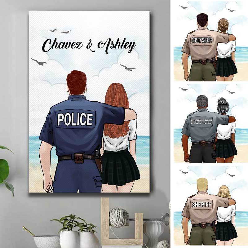 Police Love Thin Blue Line Canvas Print