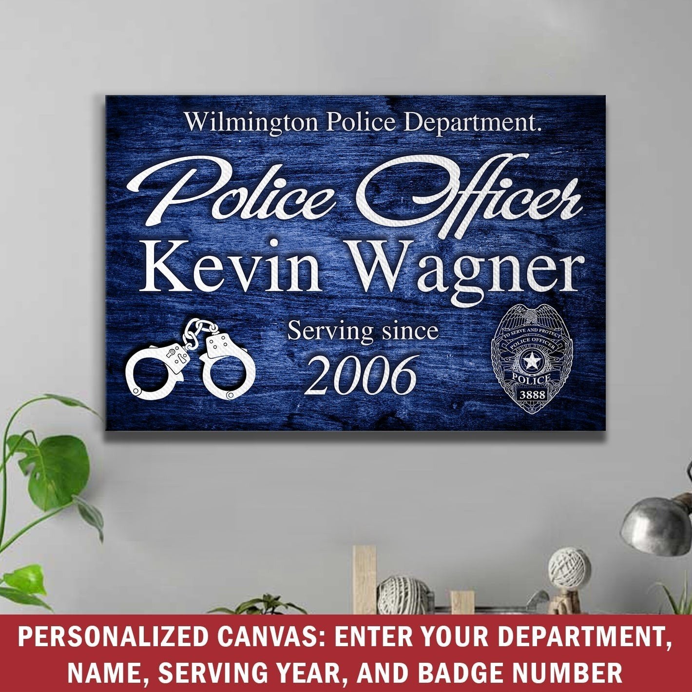 Canvas Prints 12" x 8" Police Officer Service Personalized Canvas