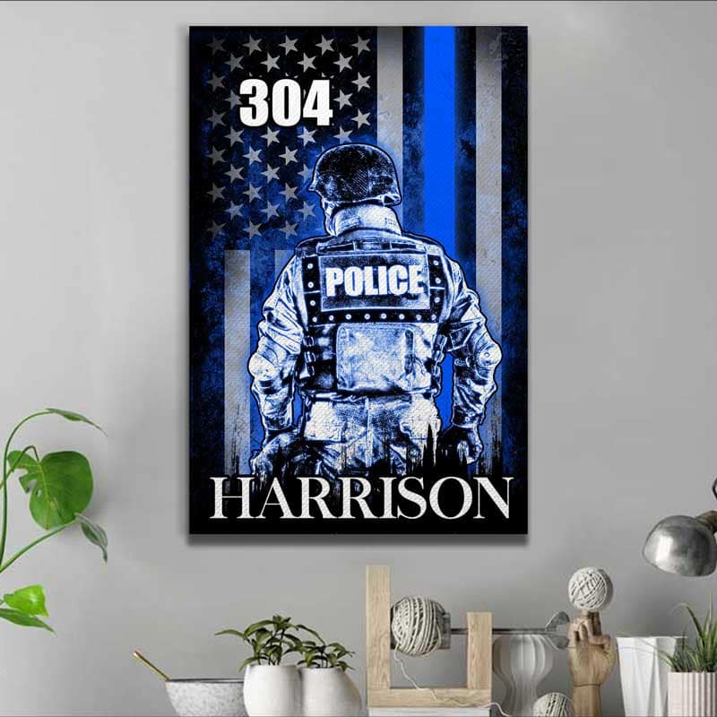 Canvas Prints Police Officer Suit Thin Blue Line Canvas Print
