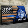 Canvas Prints Police Officer Suit Thin Blue Line Canvas Print - Half Flag