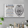 Prayer for My Dad Police Officer Thin Blue Line Canvas Print