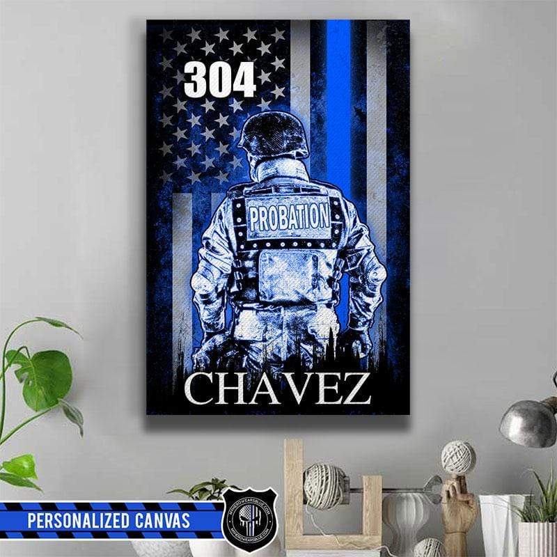 Probation Thin Blue Line Canvas Print