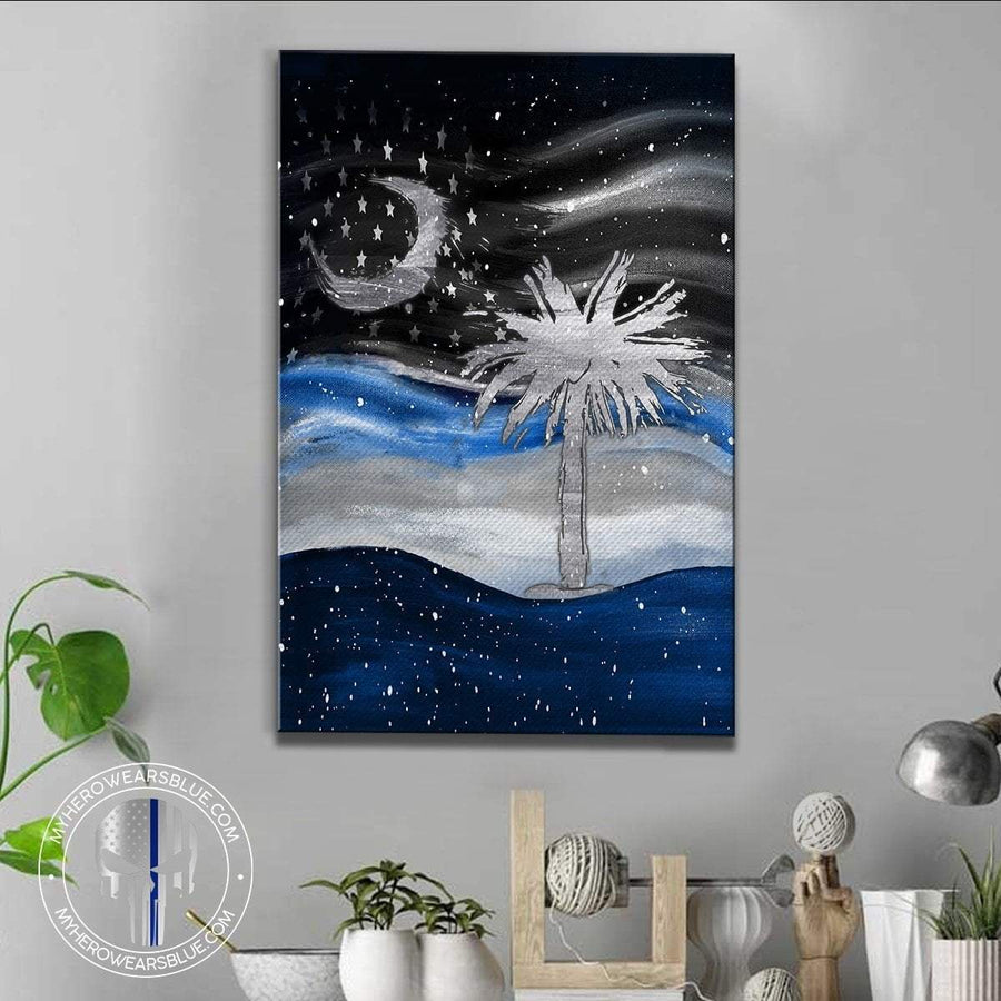 Canvas Prints 8" x 12" South Carolina - Thin Blue Line Sky Flag Canvas