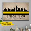 State Skyline Thin Gold Line Personalized Dispatcher Canvas Print
