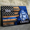 Canvas Prints State Trooper Suit Thin Blue Line Canvas Print - Half Flag