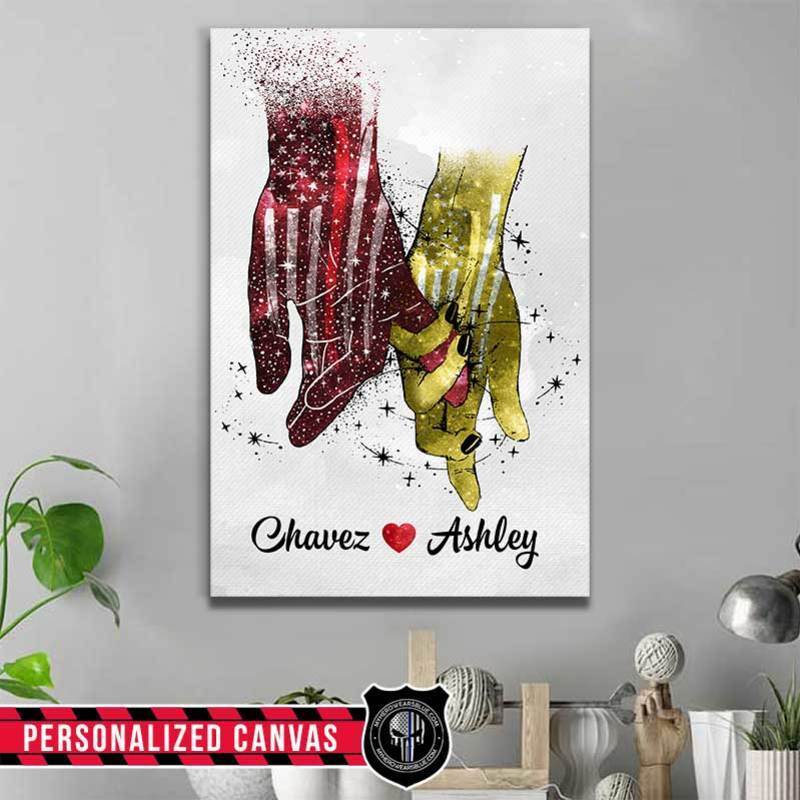 Always By Your Side Firefighter And Dispatcher Thin Blue Line Canvas Print