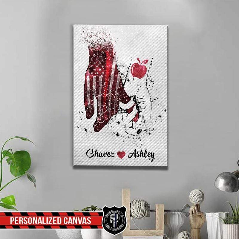 TBL - Always By Your Side Firefighter And Teacher Thin Red Line Personalized Firefighter Canvas Print