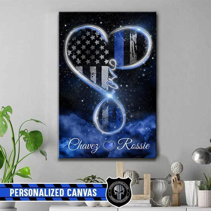 Flag Infinity In The Sky Thin Blue Line Canvas Print