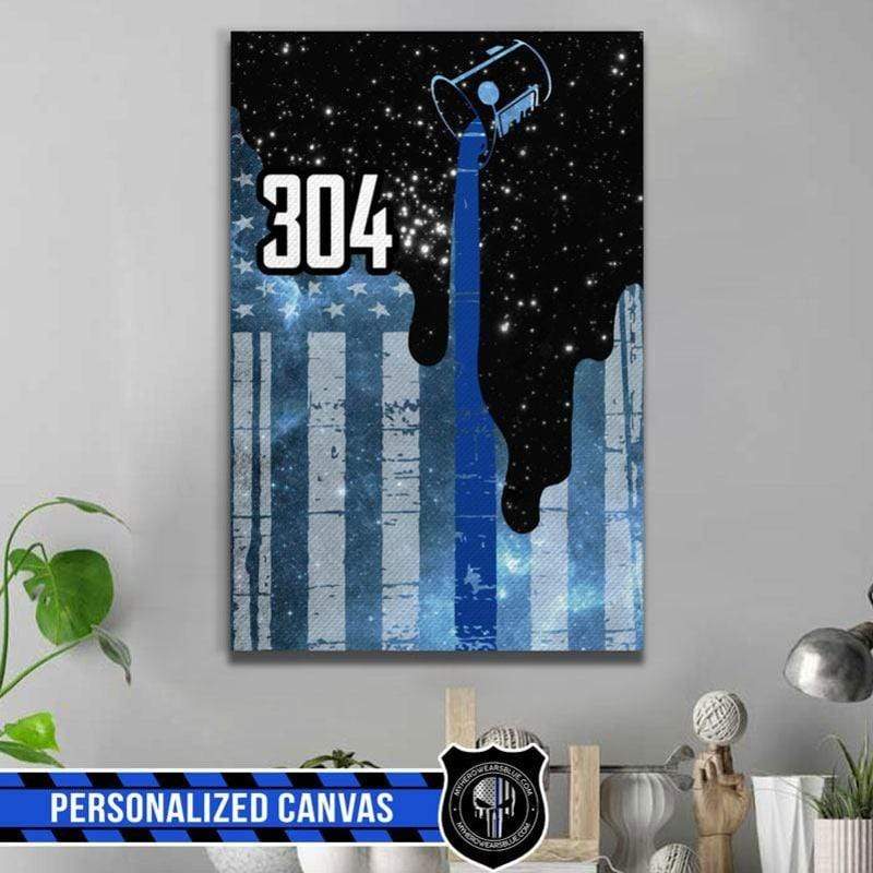 Flag Milky Way Thin Blue Line Canvas Print