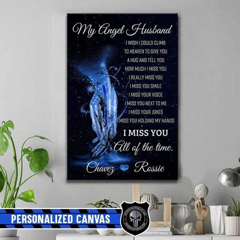 TBL - I Miss My Angel Police Officer Personalized Canvas Print