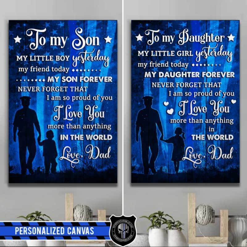 Love You More Than Anything In The World Thin Blue Line Canvas Print