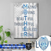 Mother Crossword Sign Thin Blue Line Canvas Print