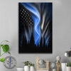 Thin Blue Line - Northern Lights Canvas Print